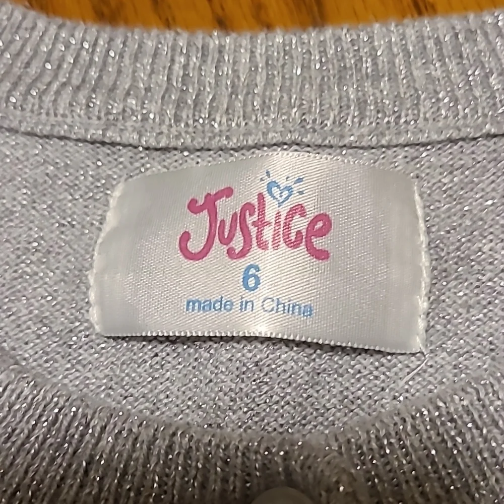 Justice Sequined Button Down Cardigan Sweater - Girl's 6